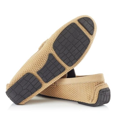 BREWER Sand Triangle Embossed Suede Driving Shoes