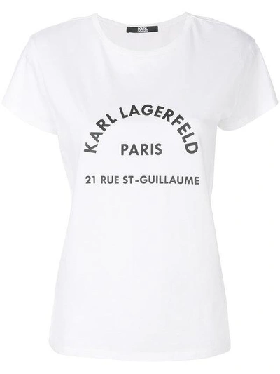 Shop Karl Lagerfeld Logo Print T-shirt In White