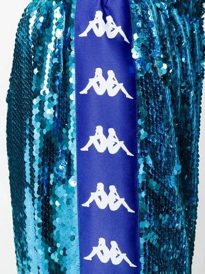 Shop Faith Connexion Sequin Palazzo Trousers In Blue