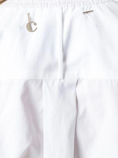 Shop Carven Smocked Collared Shirt - White