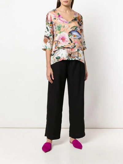 Shop Shirtaporter V-neck Floral Blouse - Multicolour