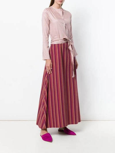 Shop Daniela Pancheri Bow Waist Detail Dress - Pink & Purple