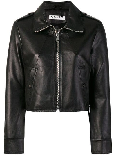 Shop Aalto Cropped Jacket In Black