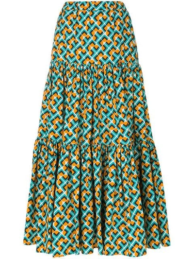 Shop La Doublej Tiered Peasant Skirt In Dom0002 Domino