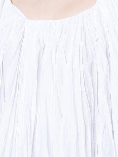 Shop Marina Moscone Pleated Oversized Dress In White