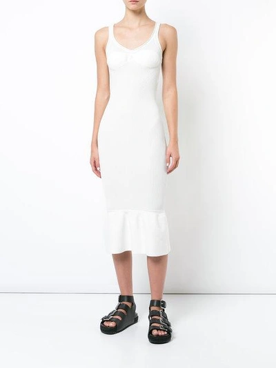 Shop Alexander Wang Ribbed Tank Dress In White