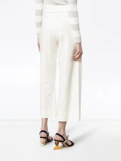 Shop Staud Skipper Linen Trousers In White