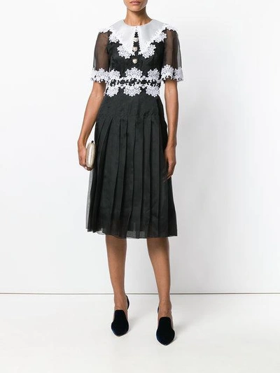 Shop Dolce & Gabbana Lace Detail Dress In Black