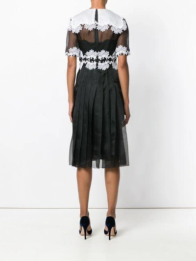 Shop Dolce & Gabbana Lace Detail Dress In Black