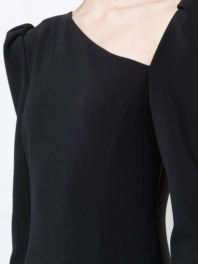 Shop Christian Siriano Long-sleeve Flared Dress - Black