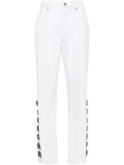Shop Olivier Theyskens Verzierte Jeans In White