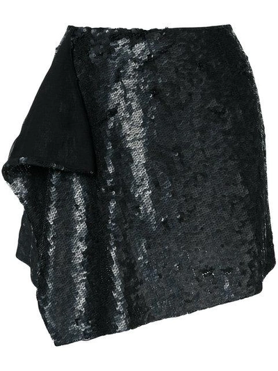 Shop Alberta Ferretti Layer Sequined Mini Skirt