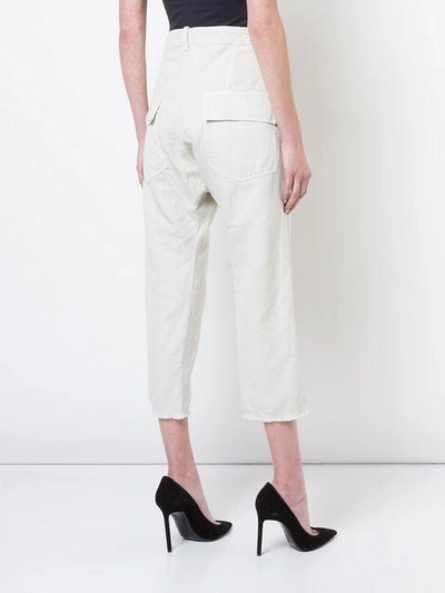 Shop Nili Lotan Slim Cropped Trousers In White