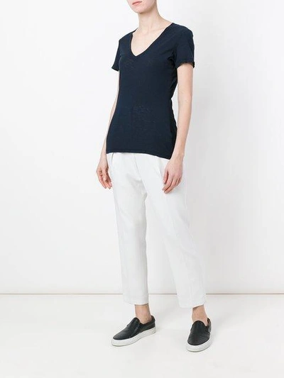 James Perse Casual Tee W Reverse Binding In Black