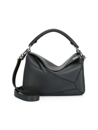 Shop Loewe Women's Small Puzzle Leather Bag In Black