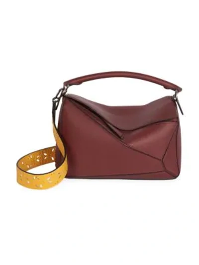 Shop Loewe Small Puzzle Leather Bag In Marine