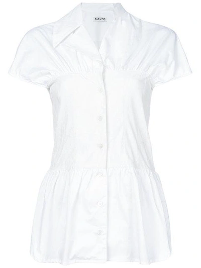 Shop Aalto Gathered Waist Blouse In White