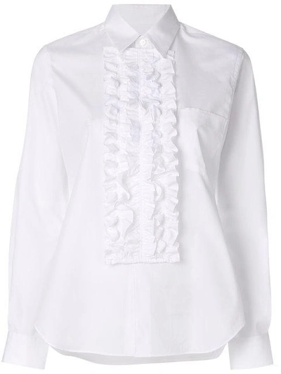 Shop Comme Des Garçons Comme Des Garçons Frilled Bib Shirt In White