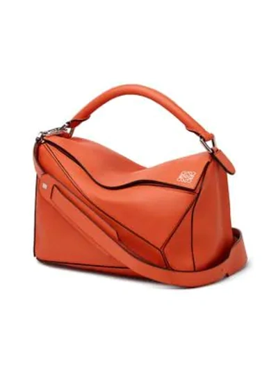 Shop Loewe Puzzle Leather Bag In Coral