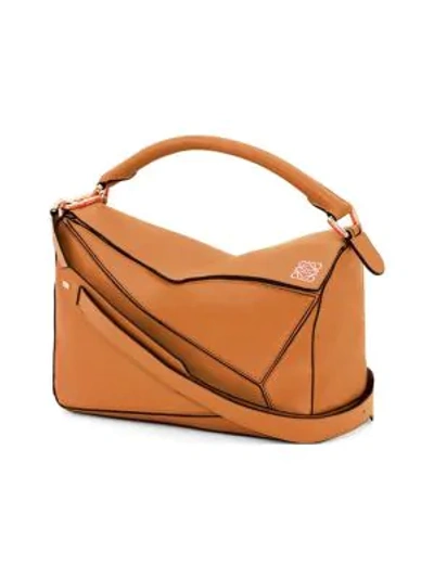 Shop Loewe Women's Puzzle Leather Bag In Tan
