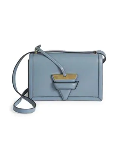 Shop Loewe Barcelona Leather Shoulder Bag In Stone Blue