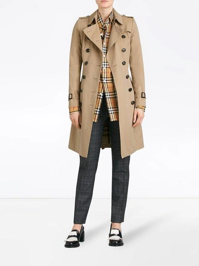 Shop Burberry The Chelsea Long Trench Coat In Neutrals ,multicolour
