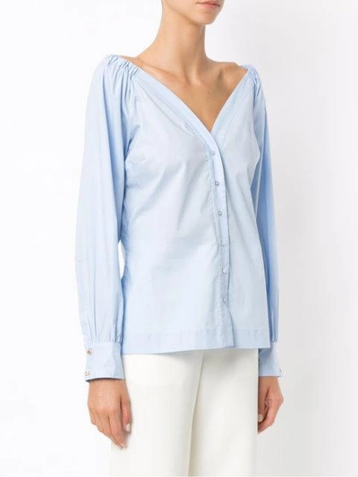 Shop Isolda Peonia Shirt In Blue