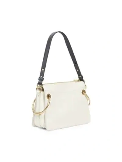 Shop Chloé Small Roy Gusset Grained Leather Bag In Motty Grey