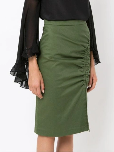 Shop Isolda Heliconia Pencil Skirt In Green