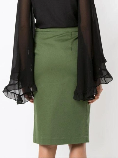 Shop Isolda Heliconia Pencil Skirt In Green