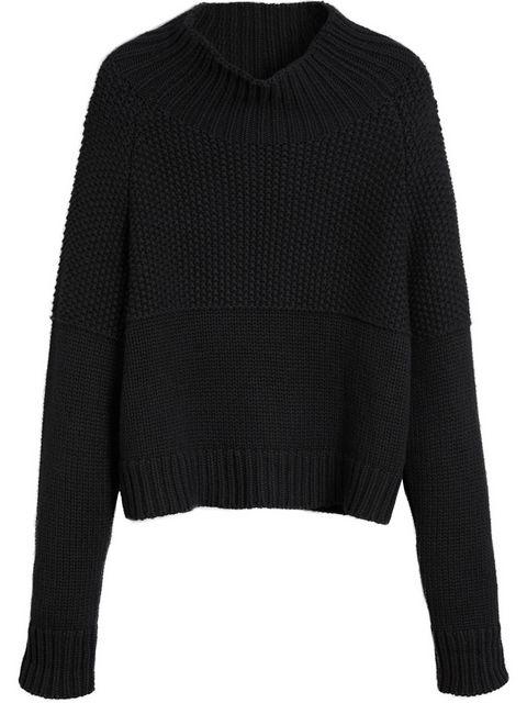 Burberry Dawson Honeycomb Ribbed Cashmere In Black ModeSens