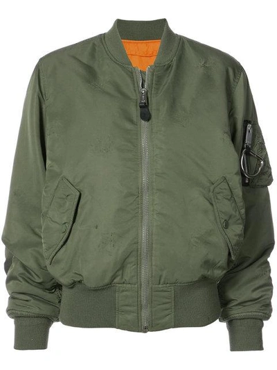 Alyx E. 1999 Eternal Bomber Jacket In Green And Orange | ModeSens