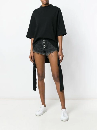 Shop Diesel Denim High Waist Shorts - Black