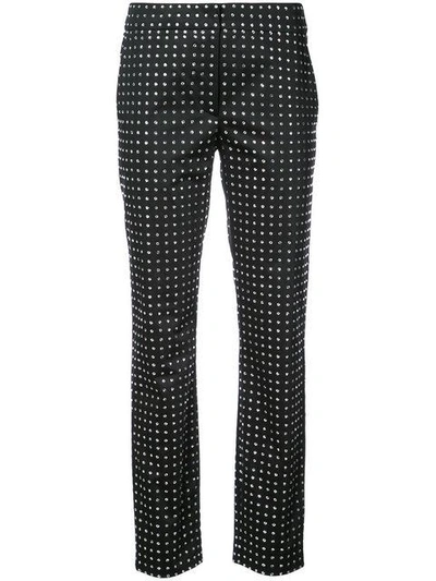 Shop Moschino Swarovski Crystal Tailored Trousers In Black