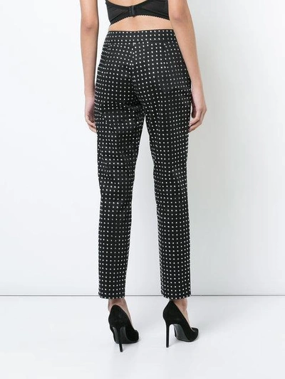 Shop Moschino Swarovski Crystal Tailored Trousers In Black