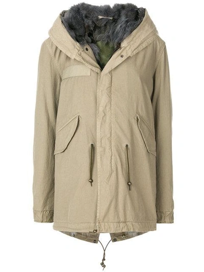 Shop Mr & Mrs Italy Fur Lined Midi Parka In Neutrals