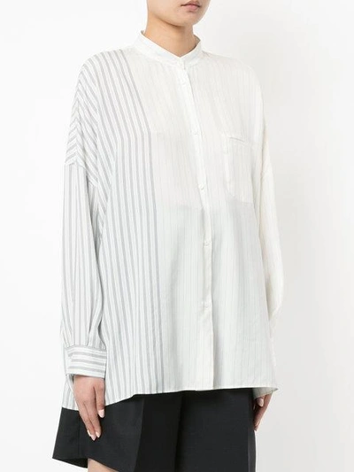 Shop Jil Sander Contrast Striped Shirt