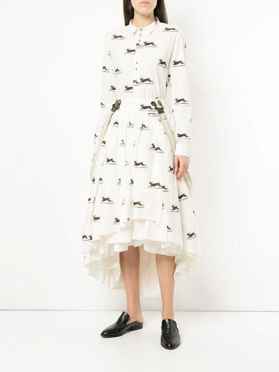 Shop Aleksandr Manamïs Print Flared Skirt - White