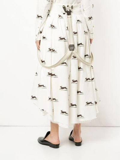 Shop Aleksandr Manamïs Print Flared Skirt - White