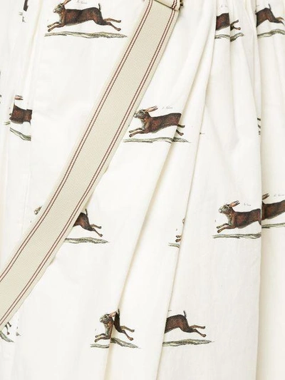 Shop Aleksandr Manamïs Print Flared Skirt - White