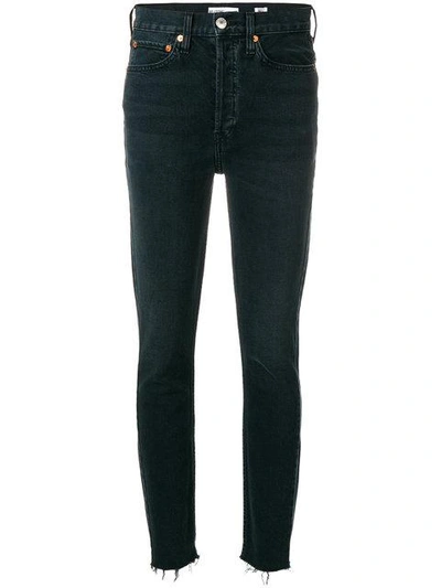 Shop Re/done High Rise Ankle Crop Jeans - Black