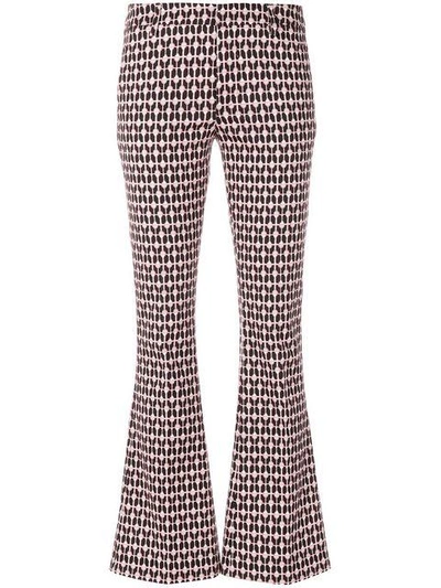 Shop Dondup Printed Flared Trousers - Black