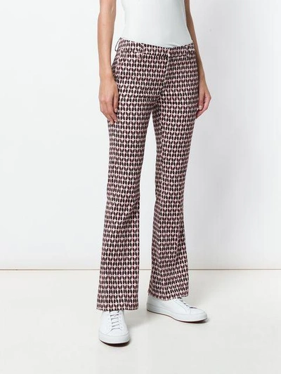 Shop Dondup Printed Flared Trousers - Black