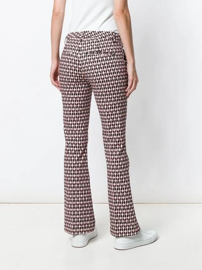 Shop Dondup Printed Flared Trousers - Black