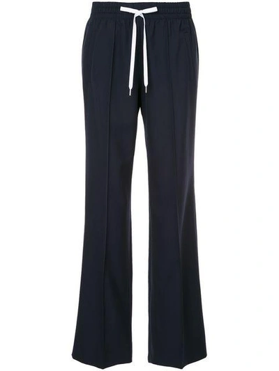 Shop Miu Miu Drawstring-waist Tailored Trousers In Blue