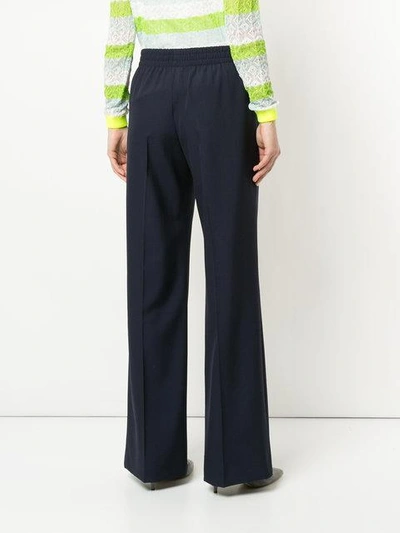 Shop Miu Miu Drawstring-waist Tailored Trousers In Blue