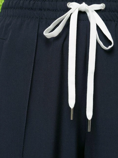 Miu Miu Drawstring-waist Tailored Trousers In Blue