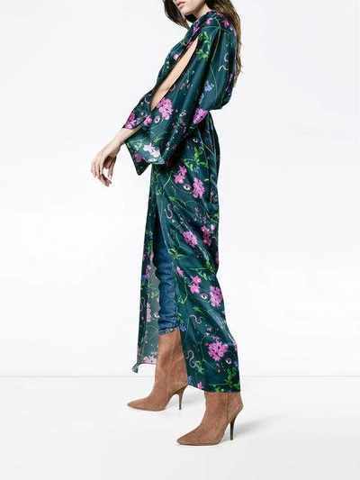 Shop Borgo De Nor Elsa Split Sleeves Kimono Dress In Blue