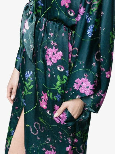 Shop Borgo De Nor Elsa Split Sleeves Kimono Dress In Blue