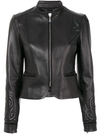 Shop Red Valentino Fitted Zip Jacket In Black